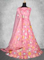 Net Pink Wedding Wear Sequins Work Lehenga Choli